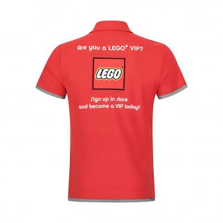 Lego Poloshirt Herren, rot, Logo Druck auf dem Rücken